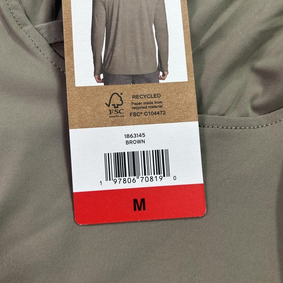 NEW Eddie Bauer Hoodie Mens Medium Brown Solarfoil UPF 50 Sun Shirt Performance - Picture 5 of 12